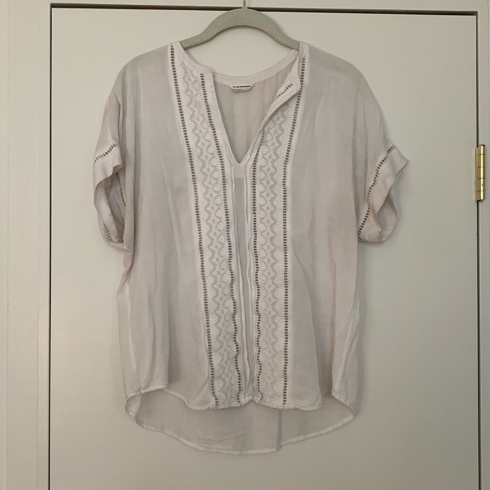 Club Monaco white short sleeved blouse